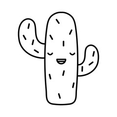 exotic cactu plant kawaii character