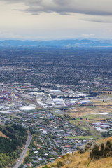 Vertical aerial of Christchurch, New Zealand harbour