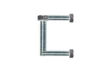 The letter C of the bolts