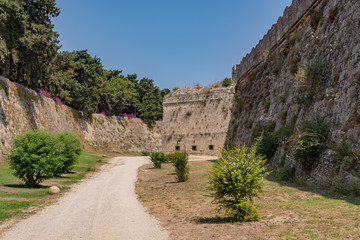 Fototapeta premium Defensive ditch along the wall of the old town