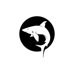 Shark Logo Template and design vector fish wild sea animal