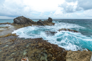 Fototapeta premium Isla Mujeres, Yucatan / Mexico - July, 23, 2019: Isla Mujers Beach Punta Sur