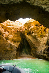 Portugal cave - view from the ocean
