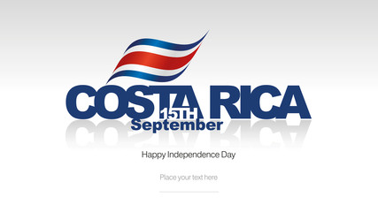 Costa Rica Independence Day flag logo icon banner - Powered by Adobe