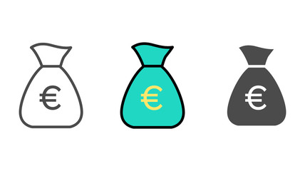 Money bag vector icon sign symbol