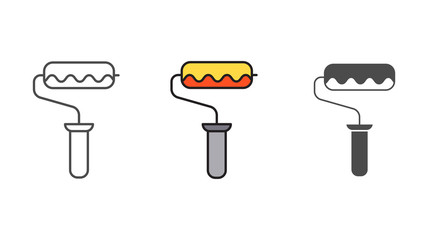 Paint roller vector icon sign symbol