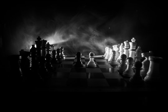 Premium Photo  Chess with smoke business idea concepts 3d background