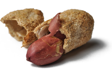 ..Peanuts in the shell isolated on white background. Healthy food