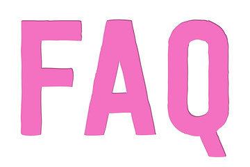 FAQ (Frequently Asked Questions) abbreviation word text in light pink collar  cut out isolated on...