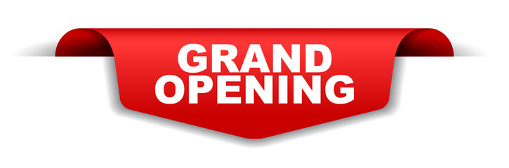 red vector banner grand opening