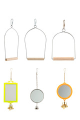 bird cage accessories  isolated on white