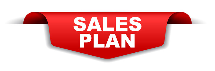 red vector banner sales plan