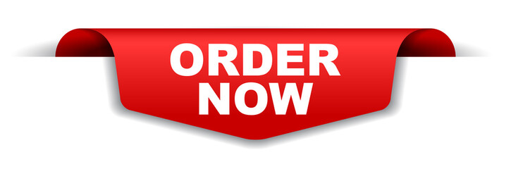 red vector banner order now