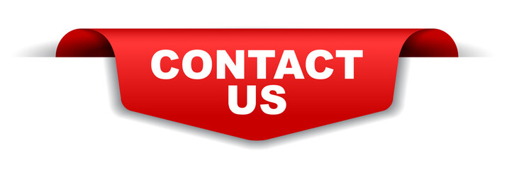 red vector banner contact us
