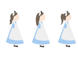 水色制服の現代メイドさん