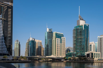 Fototapeta premium Dubai, UNITED ARAB EMIRATES, May 2019 - Beautiful view on Dubai marina. UAE