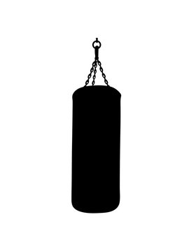 silhouette umriss boxer boxsack sport kämpfer training trainingsgerät stark muskeln fitness verein boxen stark clipart sack schlagen hauen abreagieren wut