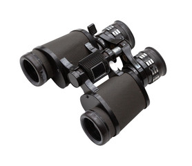 Old Binoculars on a White Background