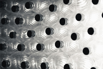 abstract transparent plastic bottles background