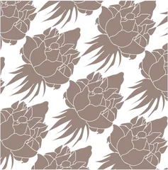 Tuinposter Hand drawn decorative background with gray flowers. Vector illustration. © Irina