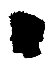 schwarz logo silhouette umriss kopf mann junge profil clipart design cool kerl dude