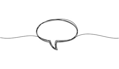 Continuous line drawing of speech bubbles. price tags, stickers, posters, badges, greeting bubble shaped banners in black and white single line Isolated on white background