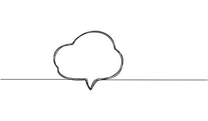 Continuous line drawing of speech bubbles. price tags, stickers, posters, badges, greeting bubble shaped banners in black and white single line Isolated on white background