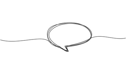 Obraz premium Continuous line drawing of speech bubbles. price tags, stickers, posters, badges, greeting bubble shaped banners in black and white single line Isolated on white background