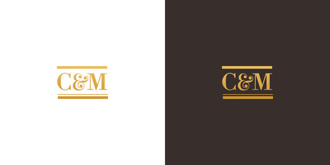 Luxury gold C and M monogram logo
