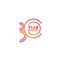 30 Year Anniversary Celebration Vector Template Design Illustration