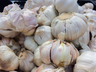 Fresh garlic background, Vegetables for healthy.