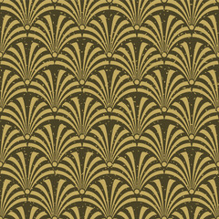 Seamless kraft paper brown and black grunge luxury art deco peacock textile pattern vector