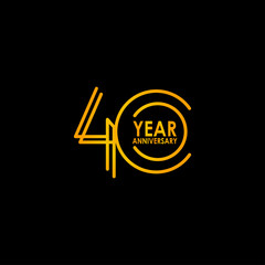 40 Year Anniversary Celebration Vector Template Design Illustration