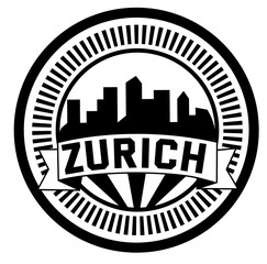 ZURICH stamp on white background