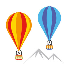 Naklejka premium Hotair balloons simple illustration on white background