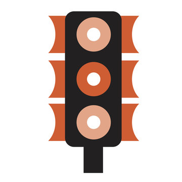 recommend clip art: Traffic lights simple illustration on white background