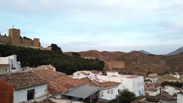Antequera Altstadt und Burg in Andalusien, Spanien