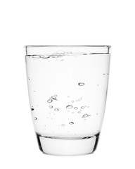 Full water glasses isolated on white background. with clipping path.