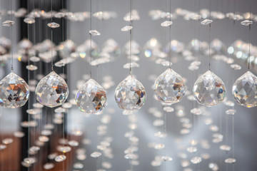 Selective focus  Crystal of chandelier