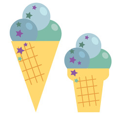 Ice cream illustration on white background