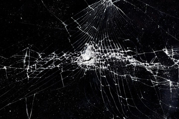 Broken glass texture. Abstract of cracked screen Smartphone from shock.