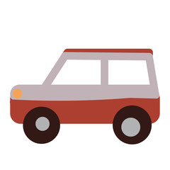 Fototapeta premium Red car simple illustration on white background