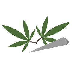 Canabis simple illustration on white background