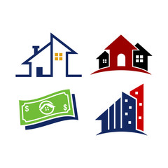 Real Estate Home Property Design Template Vector Set