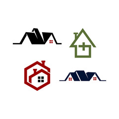 Real Estate Home Property Design Template Vector Set