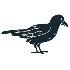 Bird simple illustration on white background