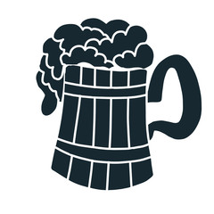 Pint of beer simple illustration on white background