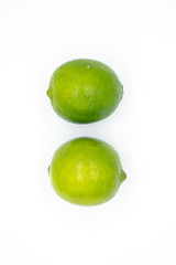 Limes on white background