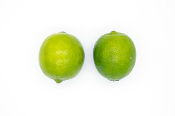 Limes on white background