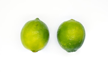 Limes on white background